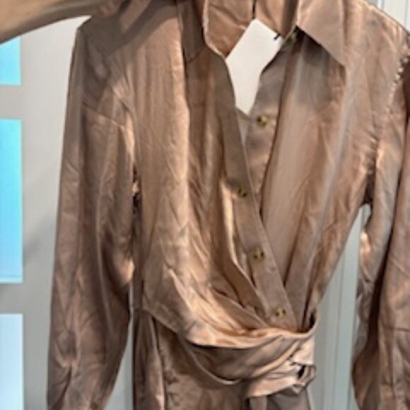 NWT Alexanderwang.t Draped Shirt Dress sz 2-4 - Picture 3 of 9